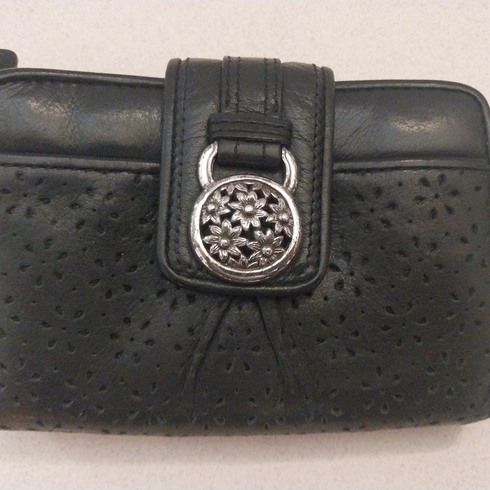 Brighton Black and Silver Embossed Clutch